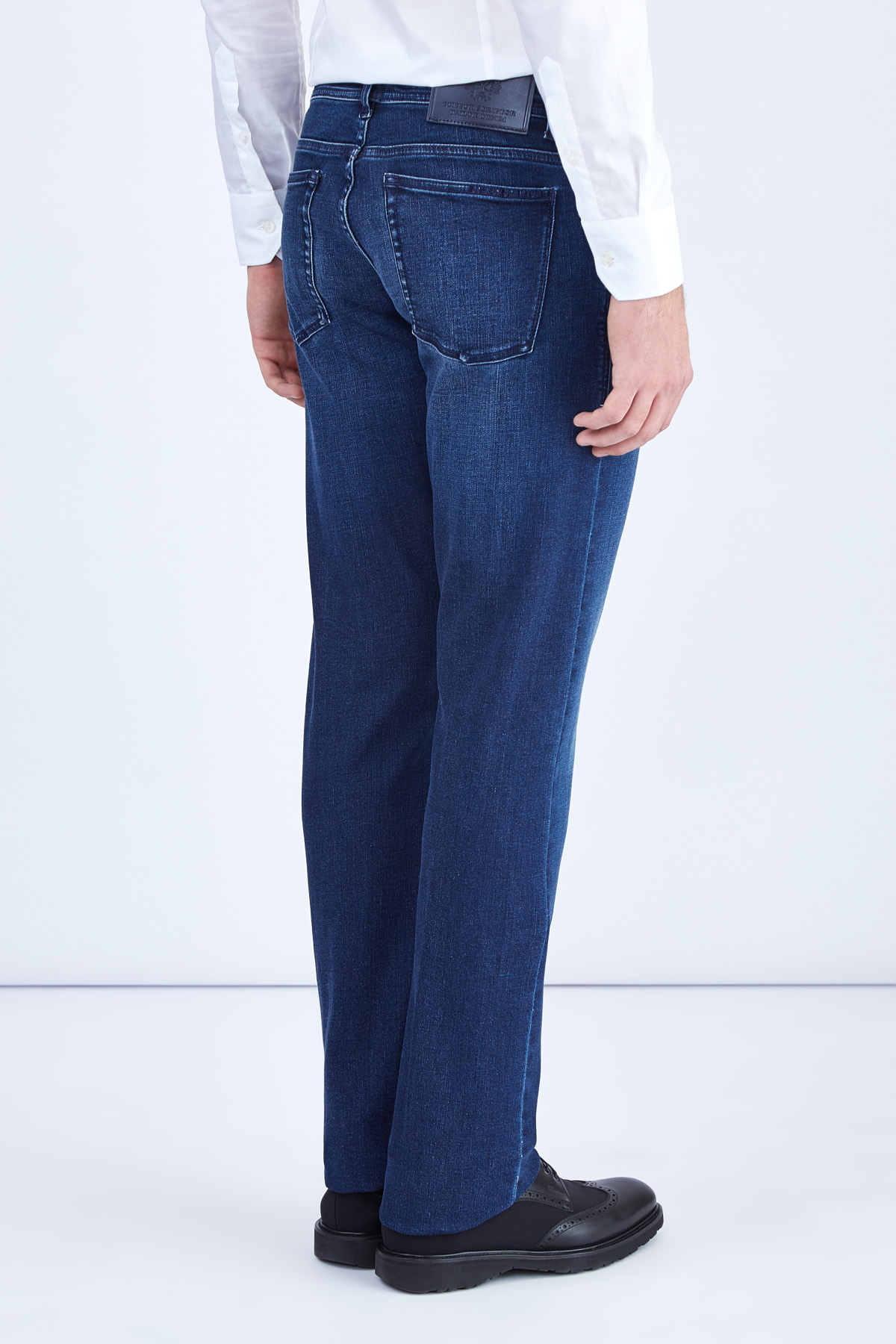 Окрашенные в готовом виде джинсы ручной работы SCISSOR SCRIPTOR, цвет синий, размер 52;56 - фото 4
